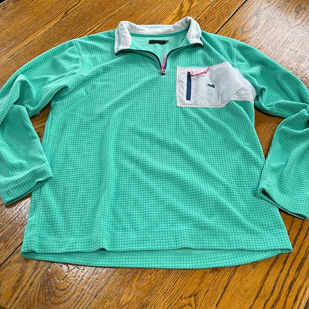 Southern Marsh FieldTec Dune pullover Bimini Green w/pink pocket. Size Medium.
